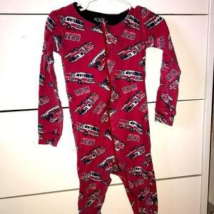Fire truck footed pajamas